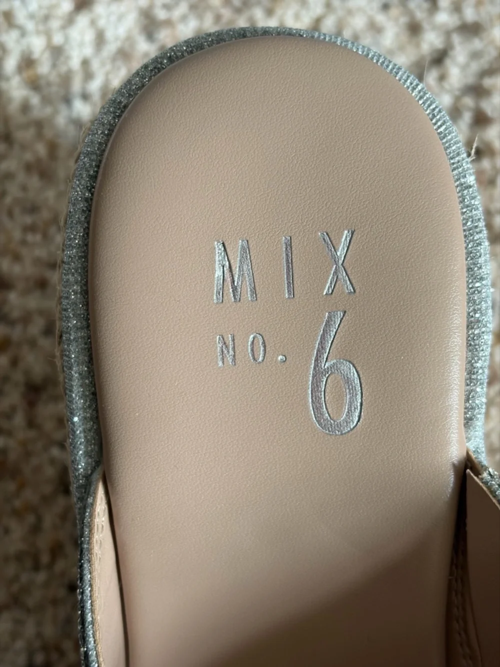 Mix No. 6 Silver Rhinestone Espadrille Wedge Sandals Women’s 8.5 EUC